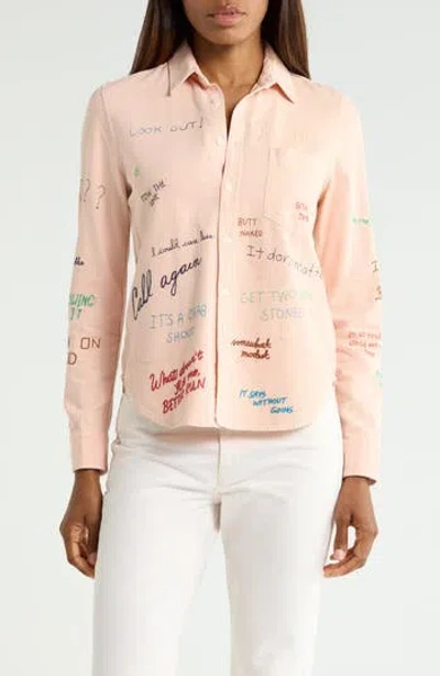 Mother The Foxy Boxy Cotton Shirt In Dear Diary