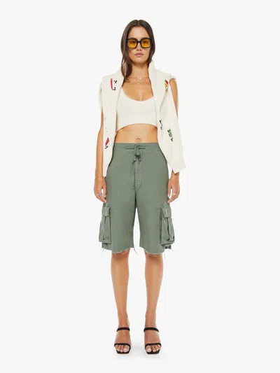 Mother The Free Fall Shorts Fray Sir,yes Sir! In White