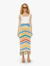 MOTHER THE FRINGE MIDI SKIRT CANDY STRIPE IN MULTI - SIZE X-LARGE