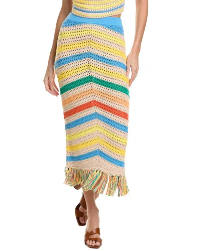 Mother The Fringe Midi Skirt In Multi
