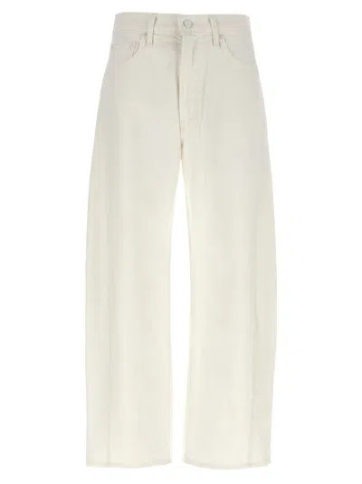 Mother High Waist Wide Leg Cotton Jeans In Neutral