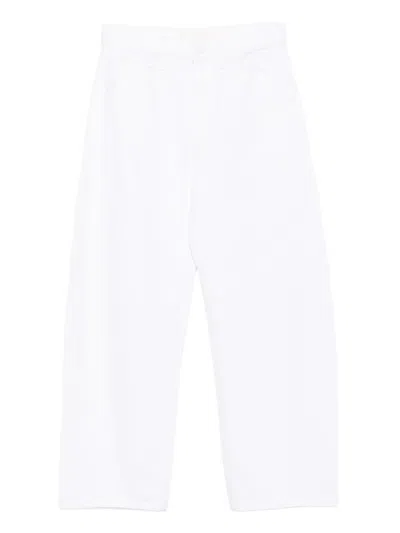 Mother The Full-pipe Ankle Jeans In White