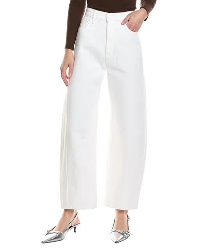 Mother The Full-pipe Ankle Picket Fence Jean In White