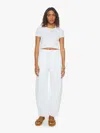 Mother Womens The Full-pipe Ankle High-rise Denim Jeans Picket Fence In White