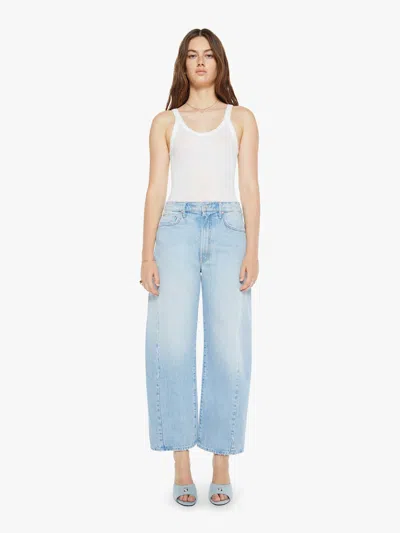 Mother The Full Pipe Flood High Waist Barrel Leg Jeans In Back Pedal In Blue