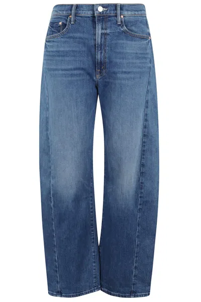 Mother The Full-pipe Flood Highrise Baggy Jeans In Blue