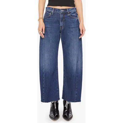 Mother The Mid Rise Full-pipe Flood Fray Jeans In Unplugged