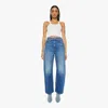 Mother The Full-pipe Flood High-rise Barrel-leg Jeans In Blue