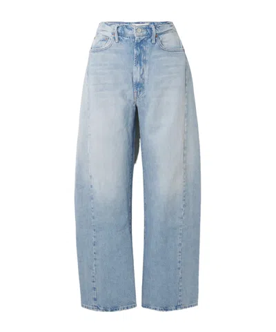 Mother The Full-pipe Flood High-rise Tapered Jeans In Blue