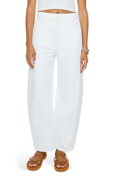Mother The Full Pipe High Waist Ankle Barrel Leg Jeans In White