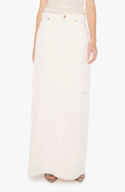 Mother The Fun Dip Denim Cargo Maxi Skirt In Natural