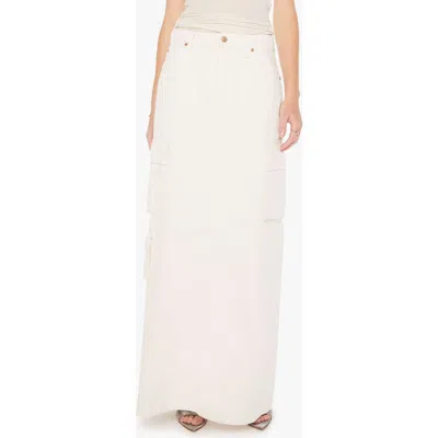 Mother The Fun Dip Denim Cargo Maxi Skirt In Natural