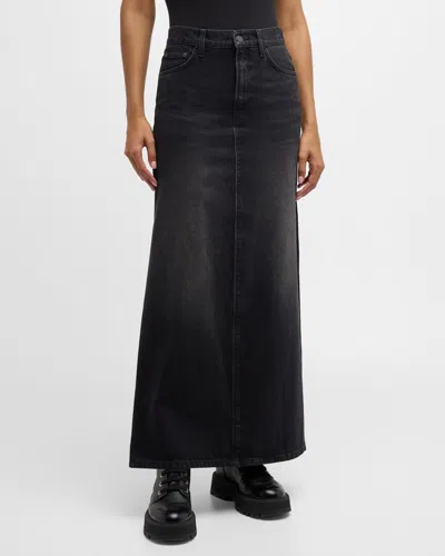 Mother The Fun Dip Slice Maxi Skirt In Lng Late Night Lick