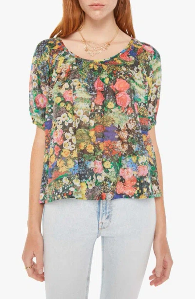MOTHER THE GARDEN PARTY TIE BACK PEASANT TOP