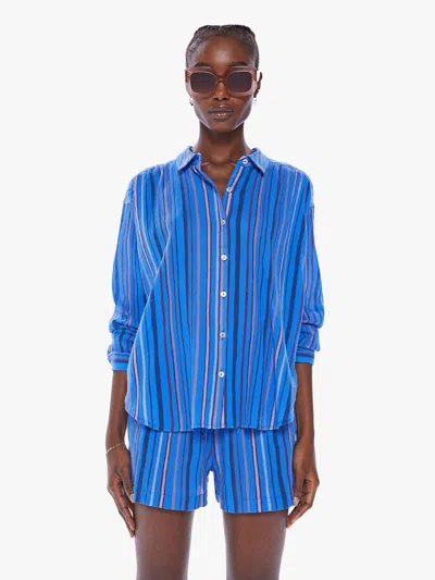 Mother The Get Down Button Down Catch My Drift Shirt In Blue