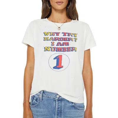 Mother The Goodie Goodie Embellished Cotton Graphic T-shirt In White