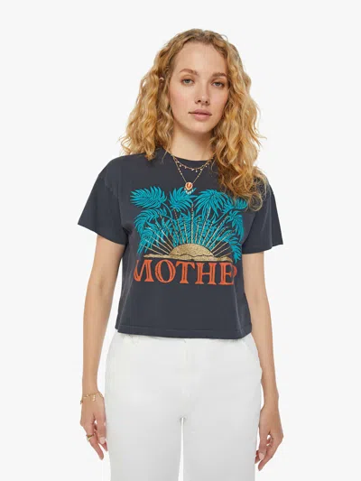 Mother The Grab Bag Crop T-shirt Gold Sun T-shirt In Black - Size X-large In Grey
