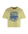 Mother Cotton Crew-neck T-shirt With Graphic Print In Yellow