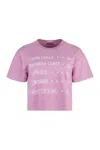Mother The Grab Cotton Crew-neck T-shirt In Pink