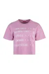 Mother The Grab Cotton Crew-neck T-shirt In Pink
