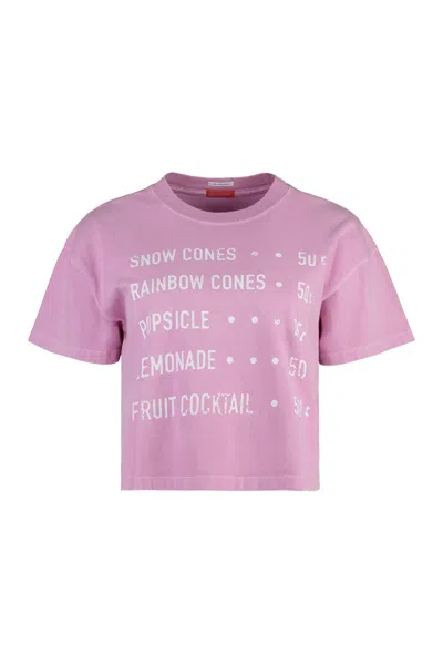 Mother The Grab Cotton Crew-neck T-shirt In Pink