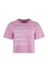 Mother The Grab Cotton Crew-neck T-shirt In Pink