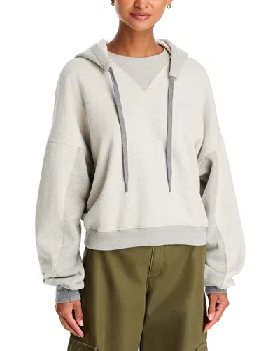 Mother The Half Base Hoodie Light Heather In Neutral