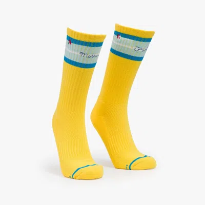 Mother The Half-calf Mf Flowers Socks In Yellow