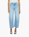 Mother The Full Pipe Flood High Waist Barrel Leg Jeans In Blue