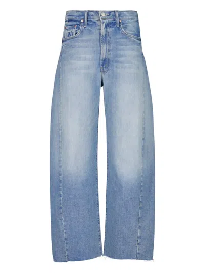 Mother The Half Pipe Ankle Frayed Jeans In Blue