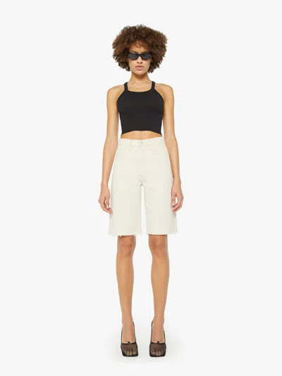 Mother The Half-pipe Bermuda Fray Act Natural Jeans In White