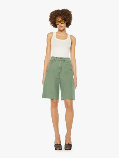 Mother The Half-pipe Bermuda Fray Roger That Jeans In Green