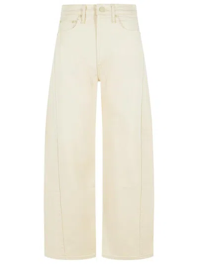 Mother 'the Half Pipe' Cream Cotton Jeans In Neutral