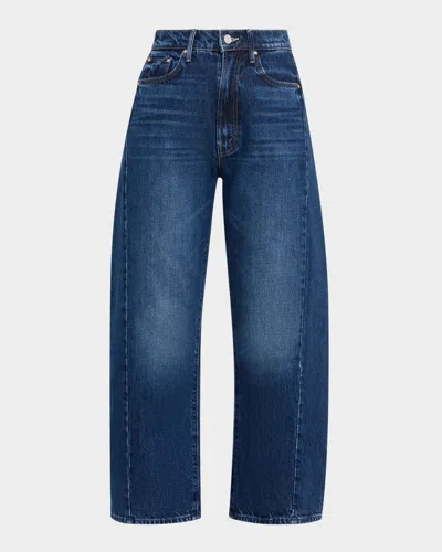 Mother The Half Pipe Cropped Denim Jeans In Blue