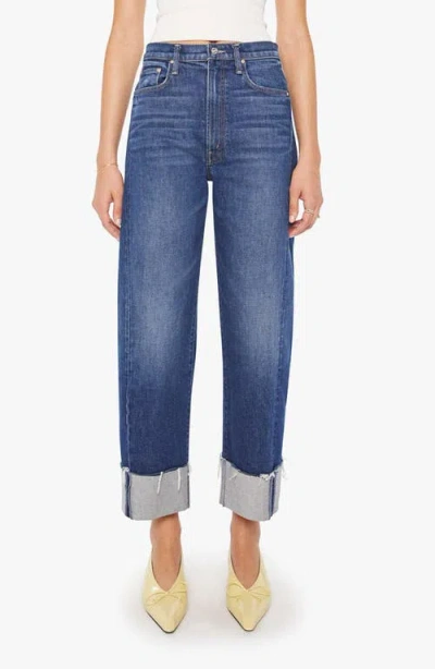 Mother The Half Pipe Cuffed Ankle Wide Leg Jeans In Blue