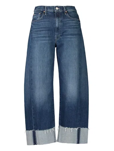 Mother The Half-pipe Ankle Cuff Fray Jeans In Blue
