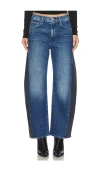 Mother Lil' Half Pipe Flood Jeans In Black & Blue