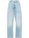 Mother The Half-pipe Flood High-rise Wide-leg Jeans In Blue