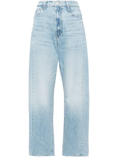Mother The Half-pipe Flood High-rise Wide-leg Jeans In Blue