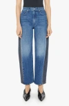 Mother The Half Pipe Flood Jeans In Black And Blue