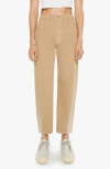 Mother The Half Pipe Flood High Waist Ankle Wide Leg Jeans In Nude