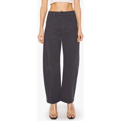 Mother The Half Pipe Flood High Waist Barrel Jeans In Black