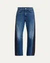 Mother The Half Pipe Flood Jeans In Black And Blue