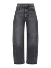 Mother The Half Pipe Flood Jeans In Gray