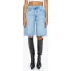 Mother The Half-pipe Frayed Hem Denim Bermuda Shorts In Sow Surreal