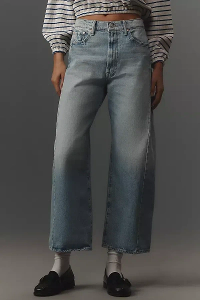 Mother The Half-pipe High-rise Taper Jeans In Blue