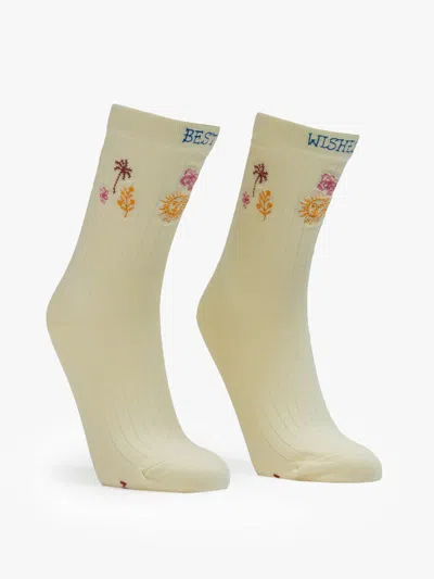 Mother The Half Step Best Wishes Socks In Neutral