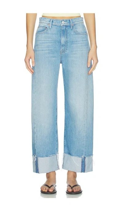 Mother The Half-pipe Ankle Cuff Fray Jeans In Blue