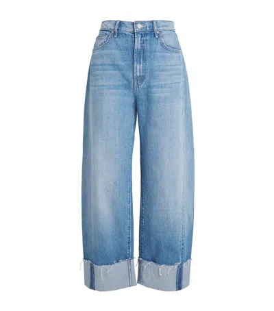 Mother The Half Pipe Flood Cuff Fray Jeans In Get Two Birds Stoned In Multi