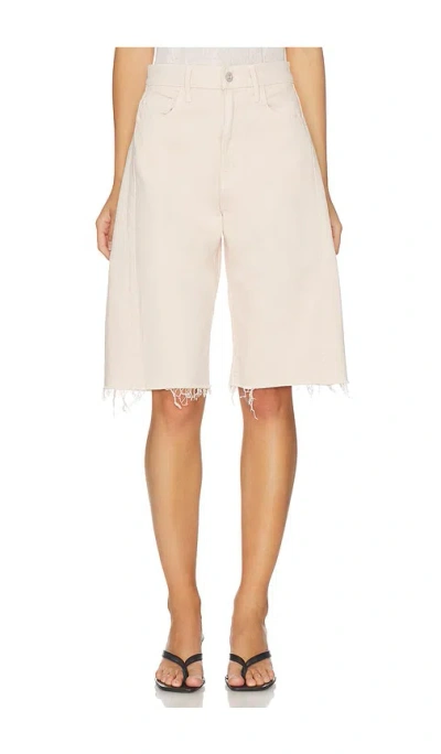 Mother The Half-pipe Bermuda Fray Shorts In Neutral